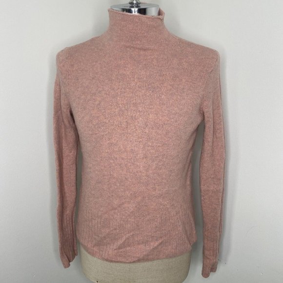 Madewell Sweaters - Madewell Womens Turtle Neck Sweater Sz M Pink Tunic Side Slits Wool Alpaca